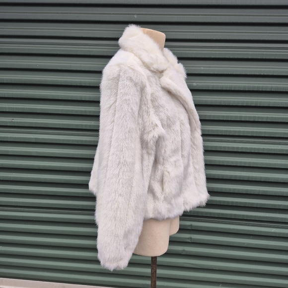 Donna Salyers Fabulous-Furs White Faux Mink Jacket Coat Size M Made in USA - Picture 2 of 6